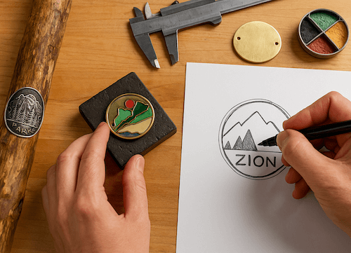 customizing a hiking stick medallion