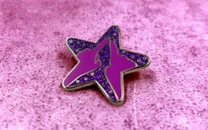 shiny gold glitter enamel pin