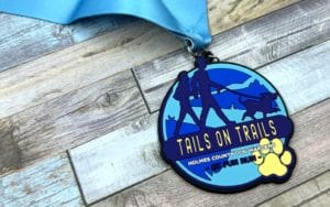 2D pvc racing medal for tails on trails