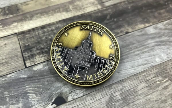 Faith family mission custom made pin in gold