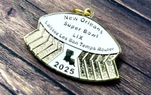 Shiny gold soft enamel charm for super bowl 2025