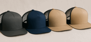 group shot of 5 panel caps