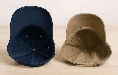 underside look of cap styles