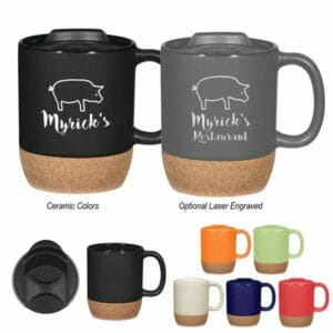 14 Oz Cork Base Ceramic Mug