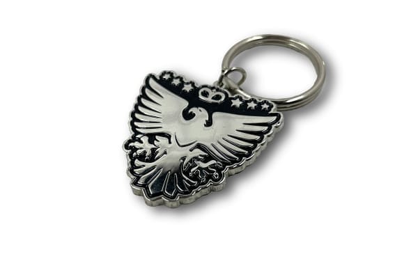 shiny nickel hard enamel keychain