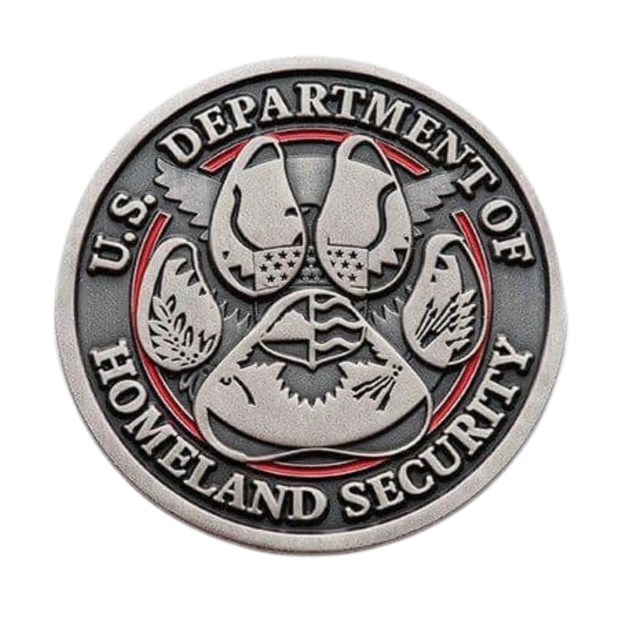 homeland security custom silver coin