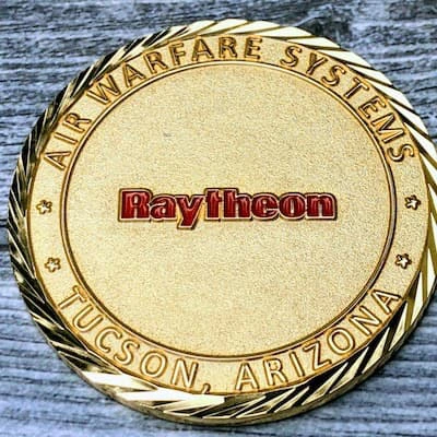 raytheon gold custom coin