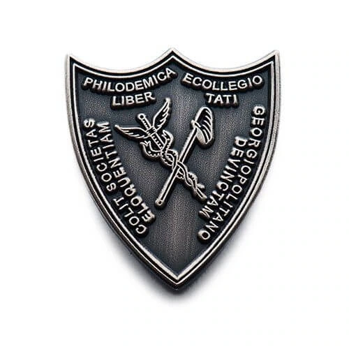 custom shield military pin made with silver