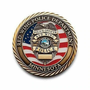 red wing police department gold custom coin