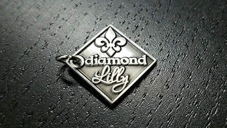 silver diamond lilly charm