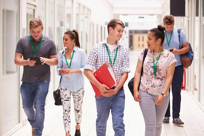 people wearing custom lanyards