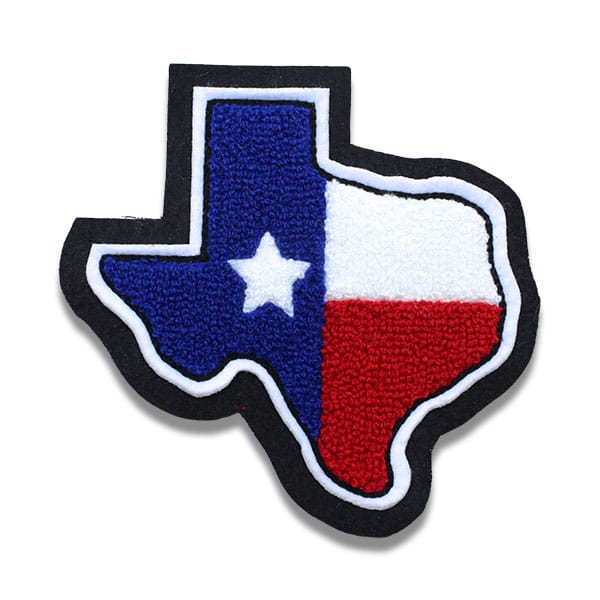 custom patches in the shape of texas