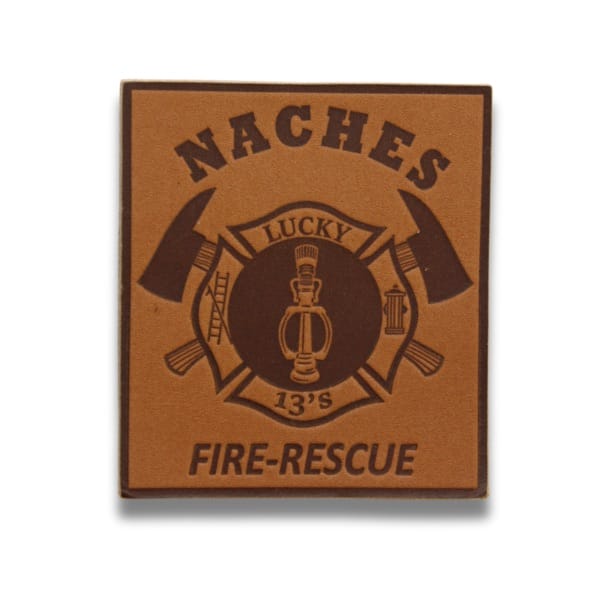 Leather firefighter patch