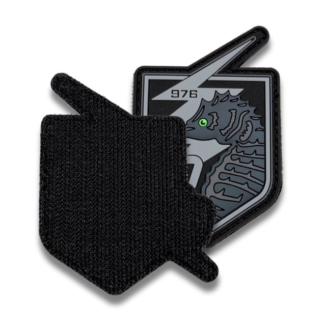 black and grey custom made patch backing