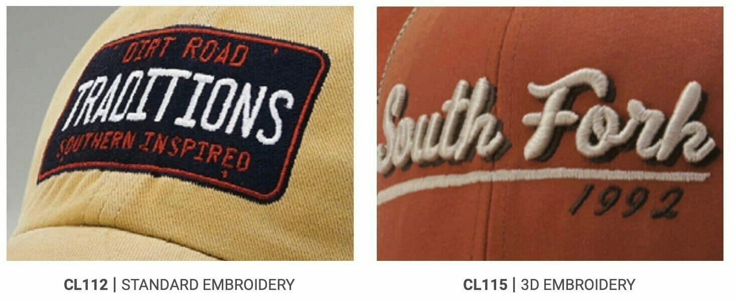 embroidery style options