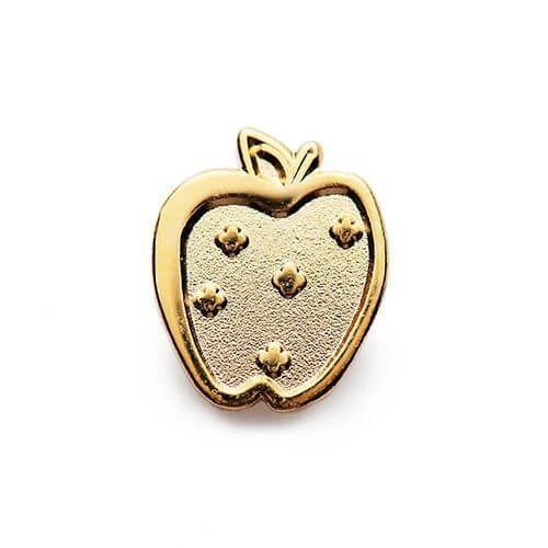 apple pin in gold metal