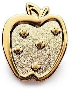 apple pin in gold metal