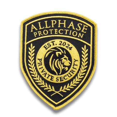 custom lion patch with yellow and black background