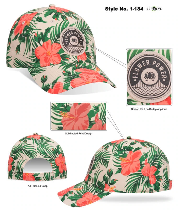 flower patern cap with logo