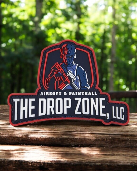 airsoft patch made custom with a red and blue tone to it.