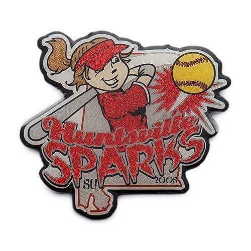 girls softball custom trading pins