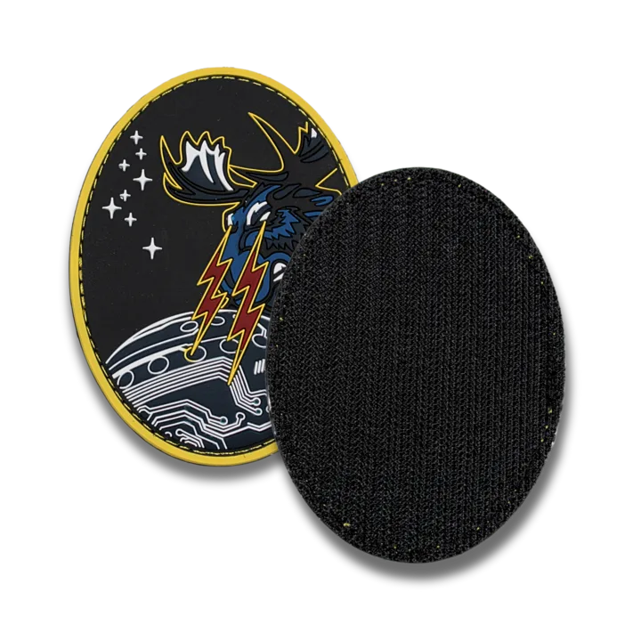 custom oval patch with backing