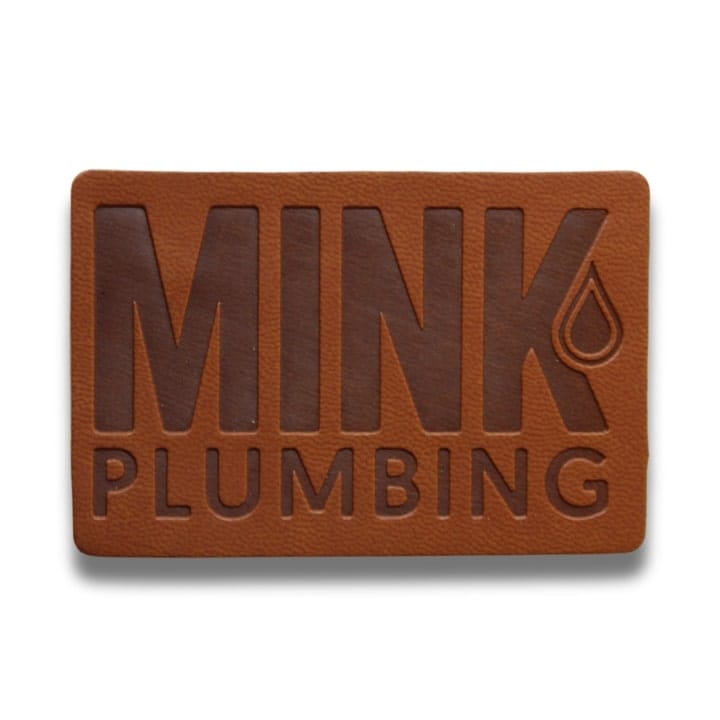 mink plumbing custom made leather patch