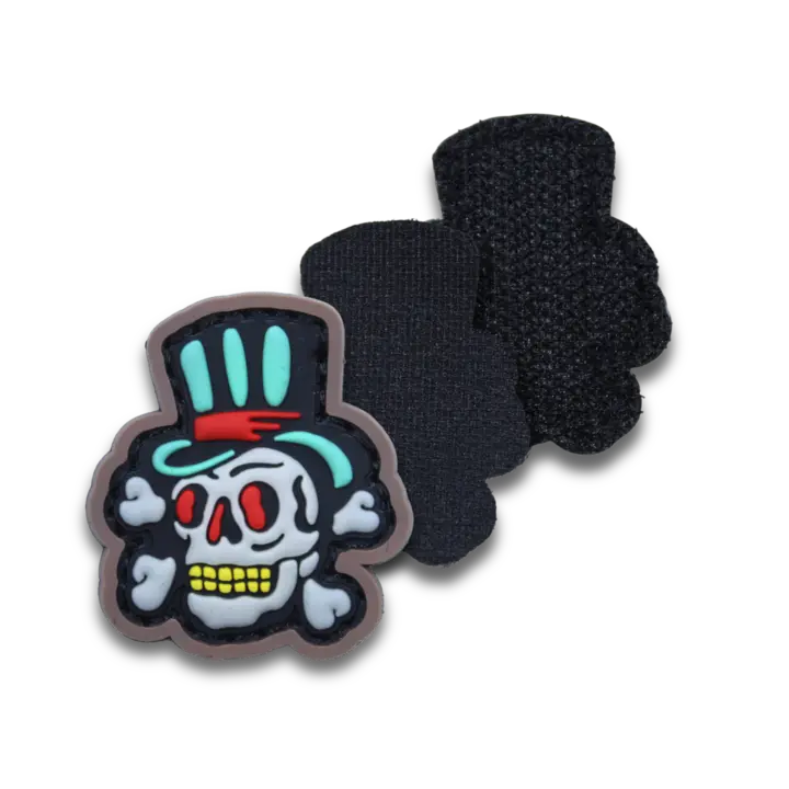 skull patch with custom backing