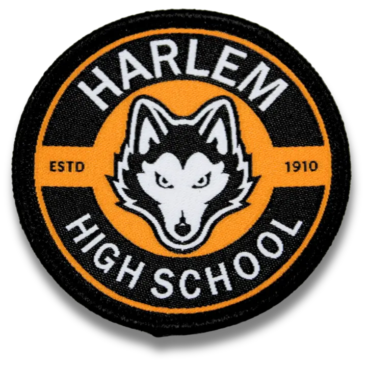 Harlem high school custom made wolf patch