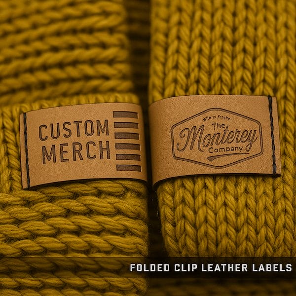 monterey custom leather folded label