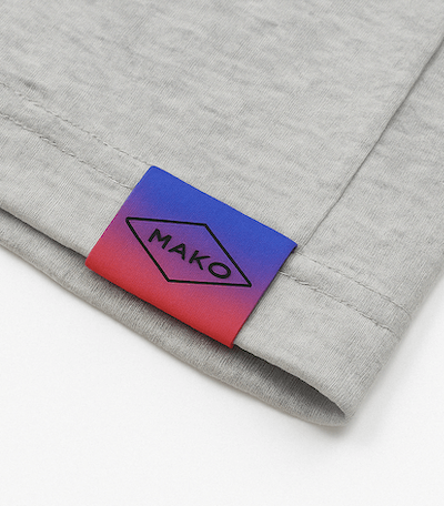 blue and red printed t-shirt sublimated label