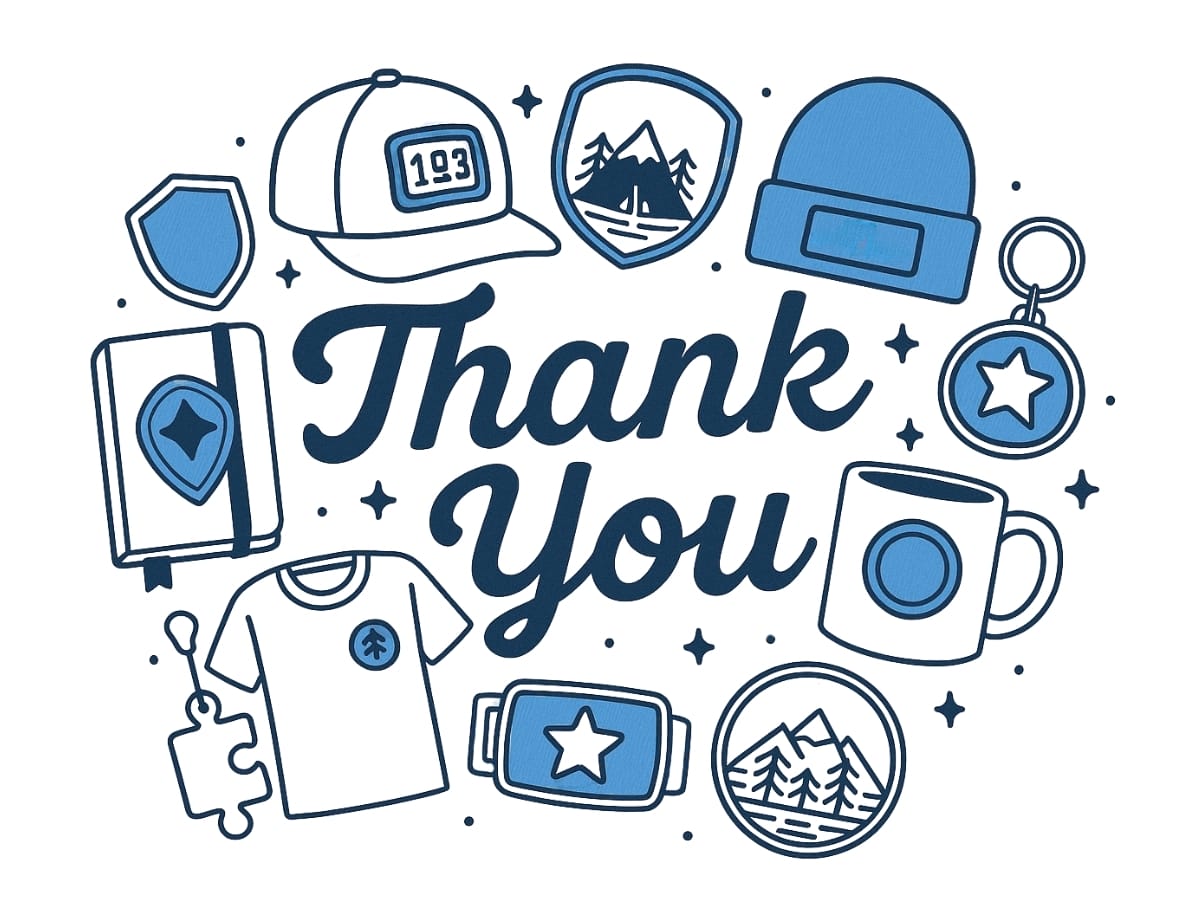 Thank You Page graphics with promo items