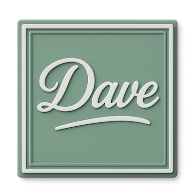 custom Dave green PVC label