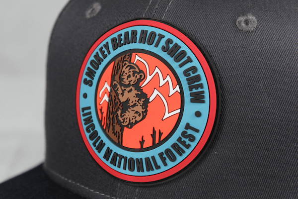 custom Bear PVC Patch on Black hat