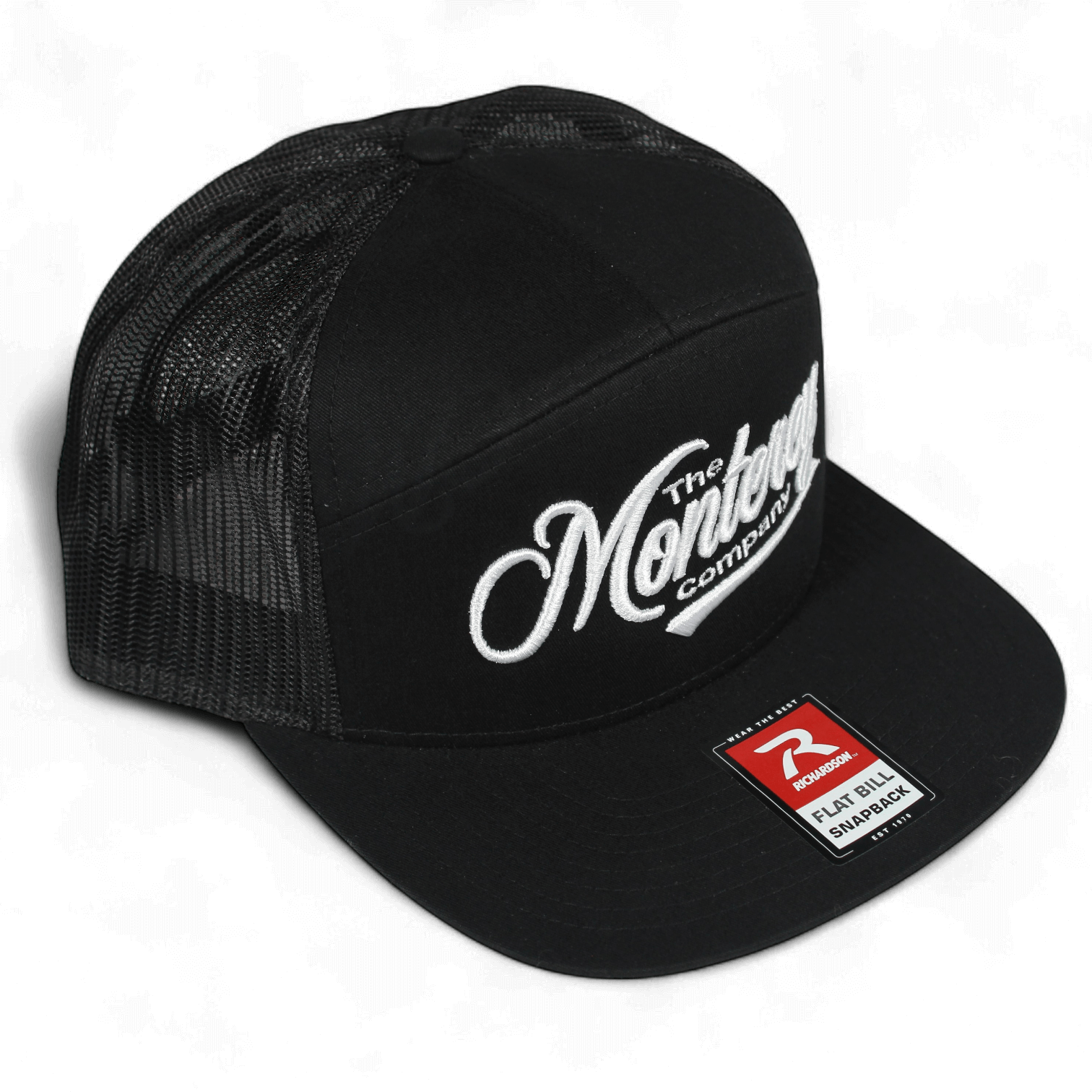 black richardson trucker with embroidery