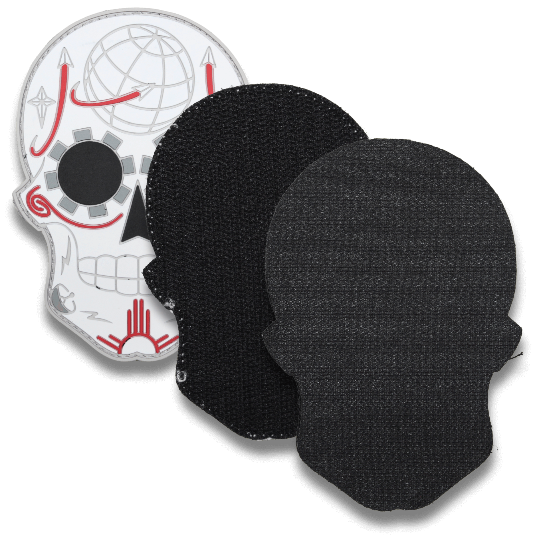 skull PVC Patch with hook and loop backing