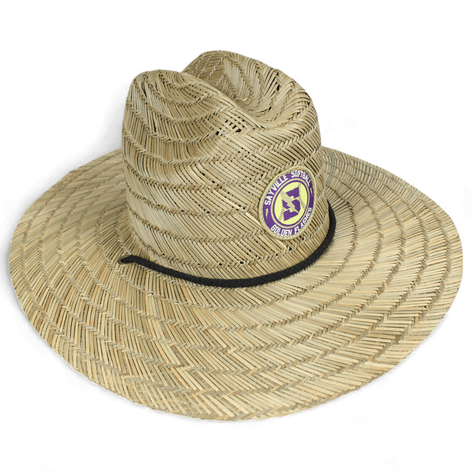 custom straw hat with patch