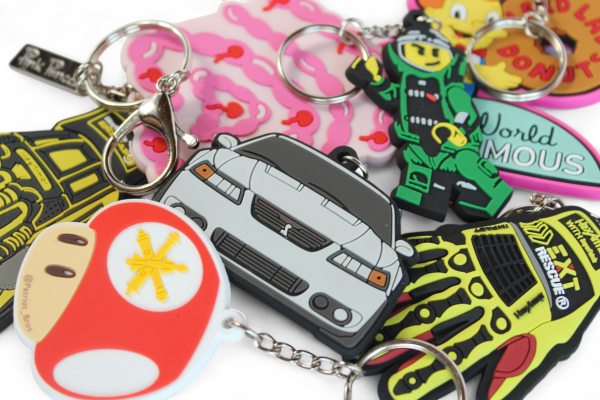 group of PVC keychains