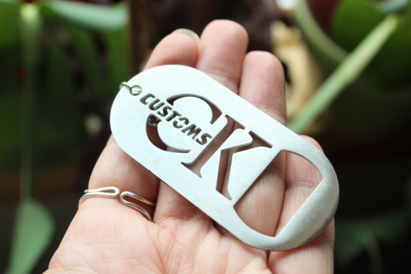 CK custom stainless keychain
