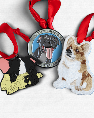 custom dog ornament with raised and recessed details
