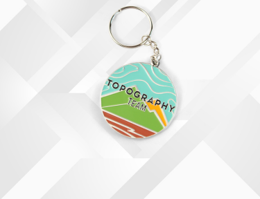 enamel Topography custom metal keychain