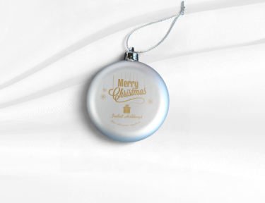 custom silver Merry Christmas ornament