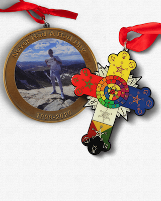 two custom photo printed ornaments