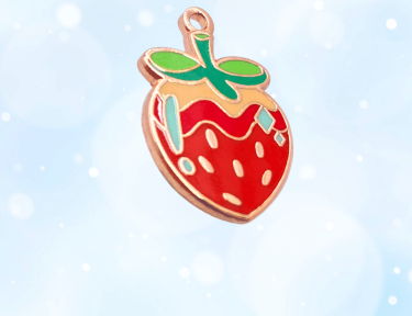 custom enamel strawberry charm