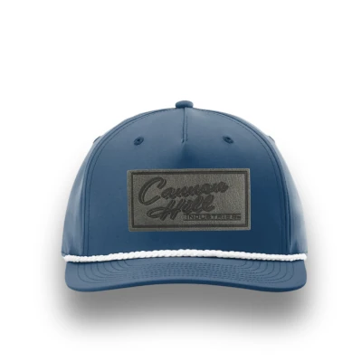 Richardson 248 - Navy White with Grey Leather Patch