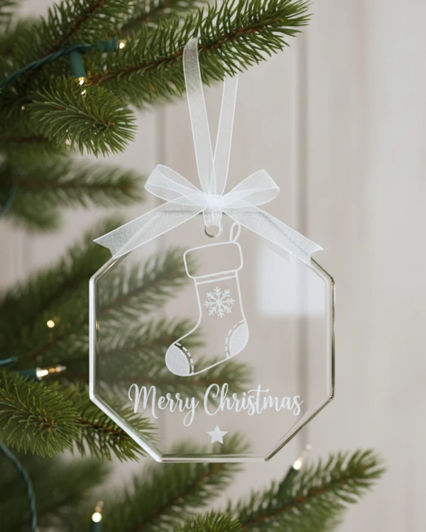 Christmas Stocking Glass Ornament