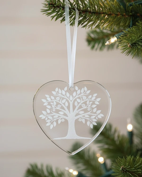 Family Glass Custom Engraved Ornament