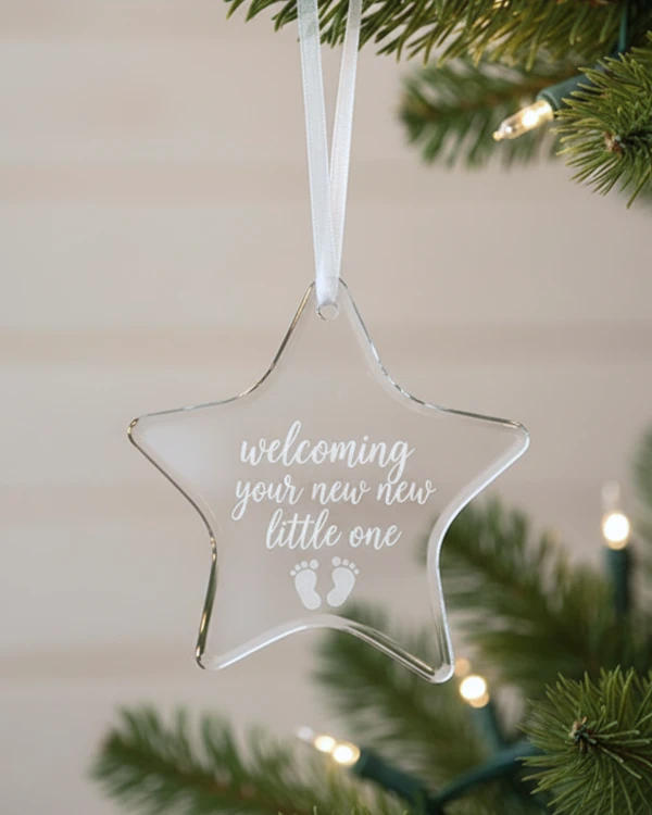 New Baby glass ornament