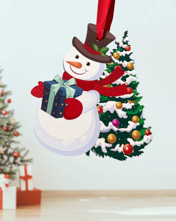 snowman printed employee appreciation ornament