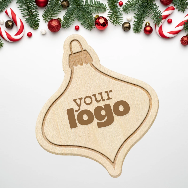 Engraved Your Logo wood ornament